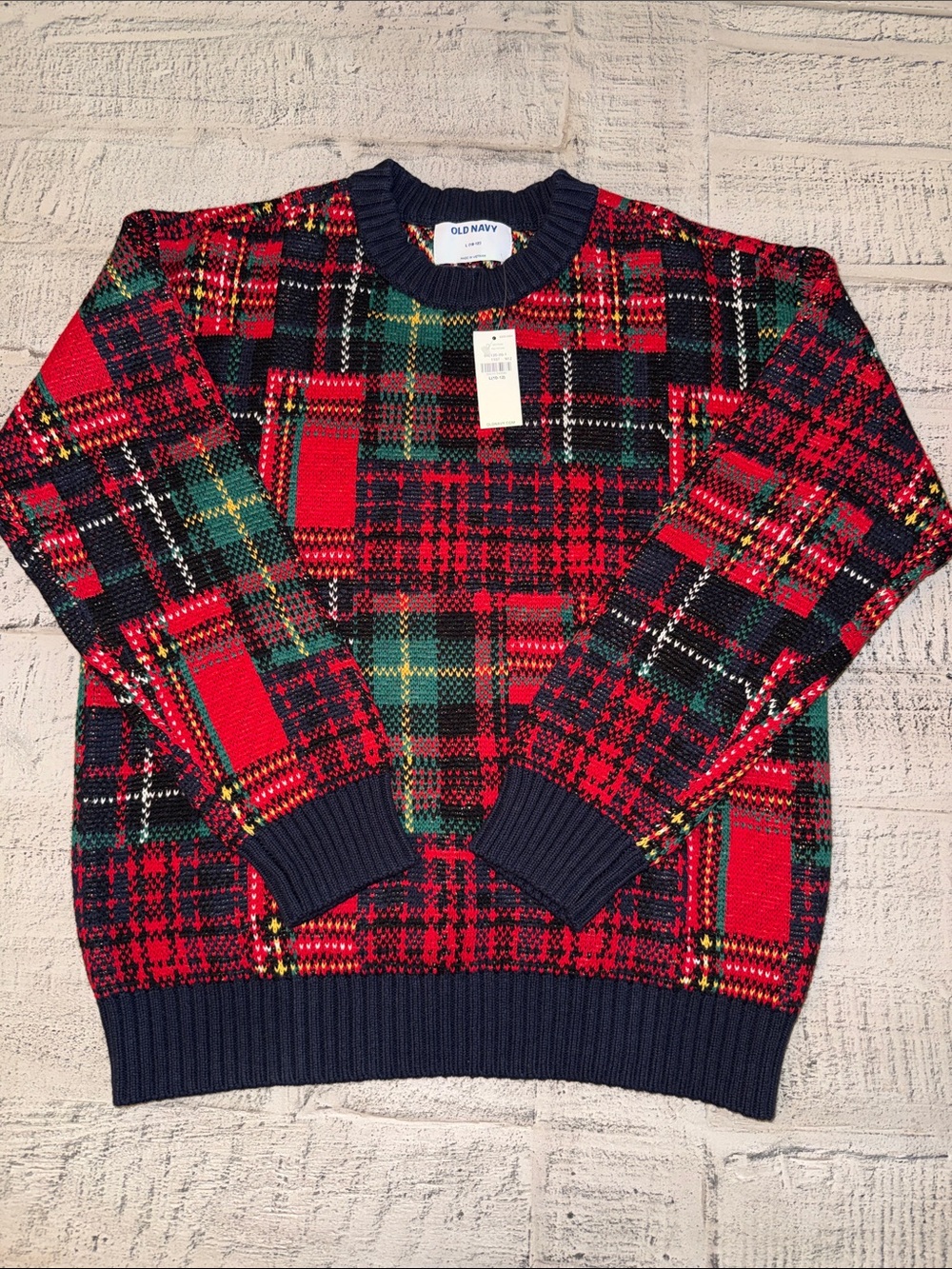 Old Navy Kids Plaid Crewneck Sweater